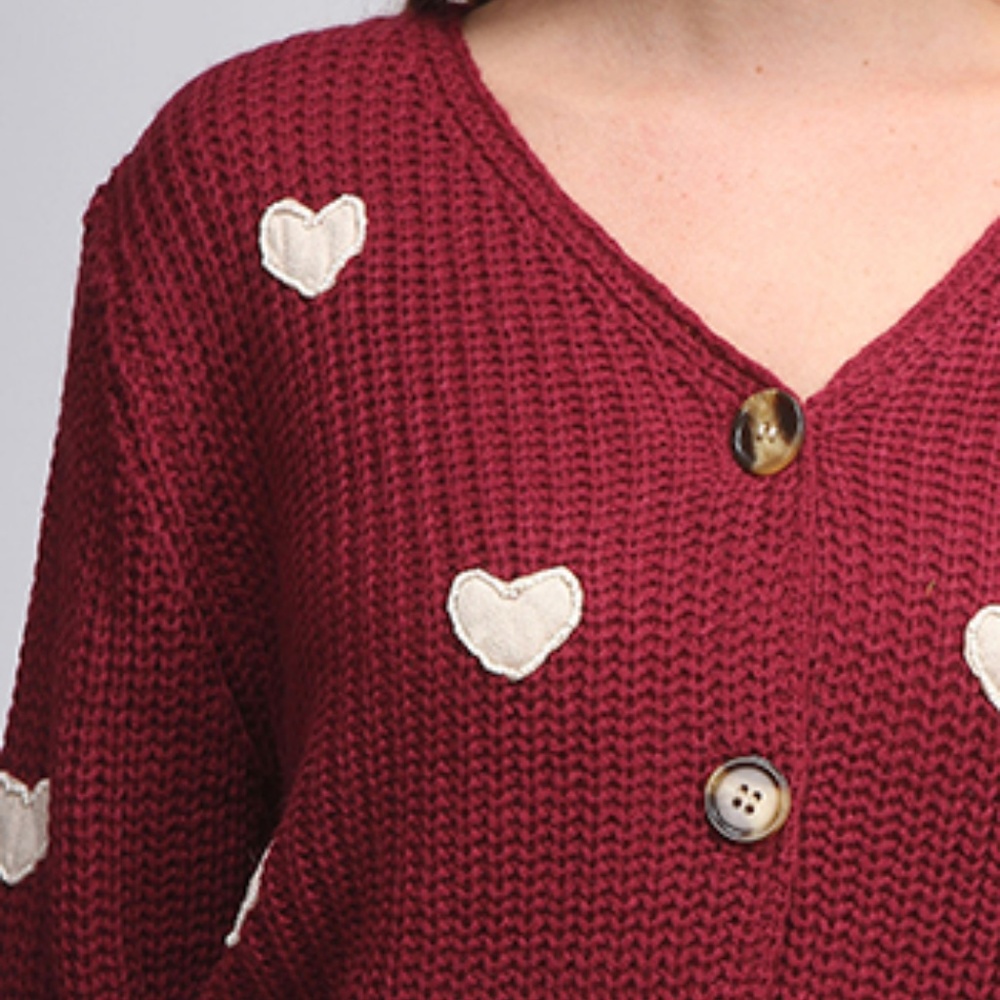 Love Button cardigan sweater